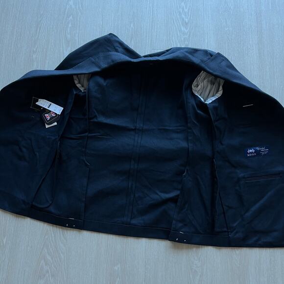 J Crew Ludlow Slim Fit Suit Jacket In English Cotton Wool Blend 40S Navy - Picture 6 of 16